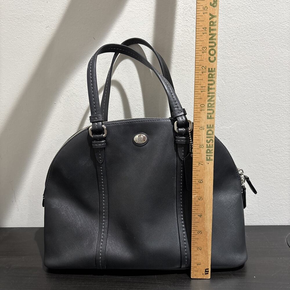 Vintage Coach Peyton Cora Domed Satchel Black F25671 **NO STRAP - Picture 11 of 13